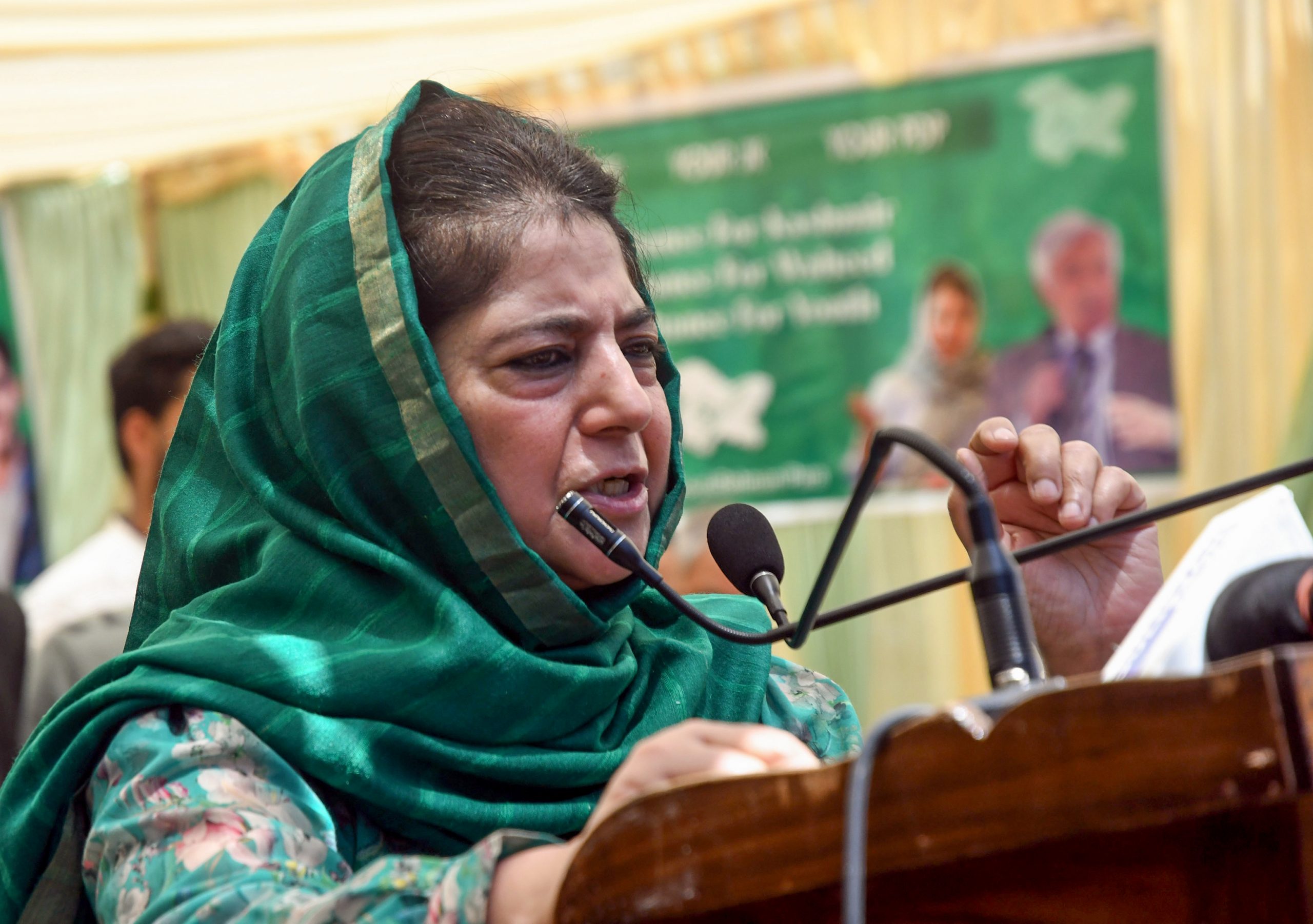 Jammu and Kashmir: “Section 144 imposed in Pulwama, workers being detained,” alleges Mehbooba Mufti.