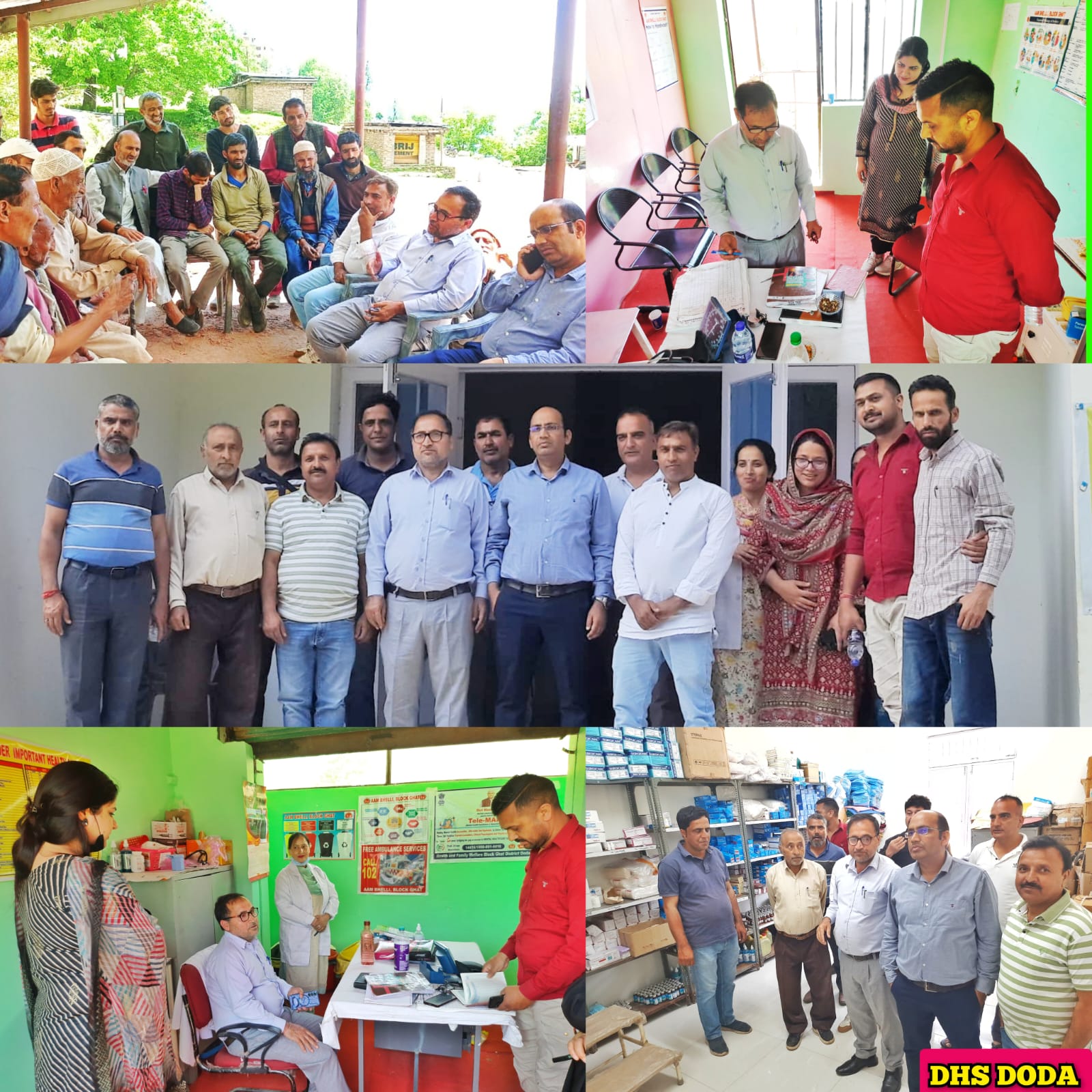 CMO Doda visits PHC Bharath & SC Bhelli; inspect facilities.