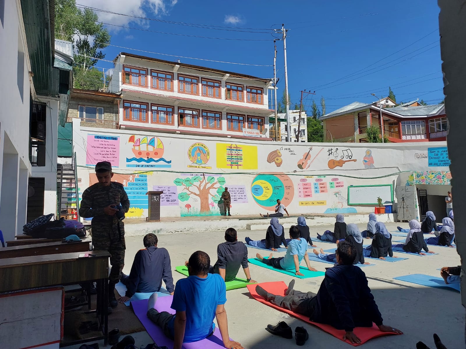 Govt Girls Higher Secondary School Kargil organised preponed International Yoga Day.