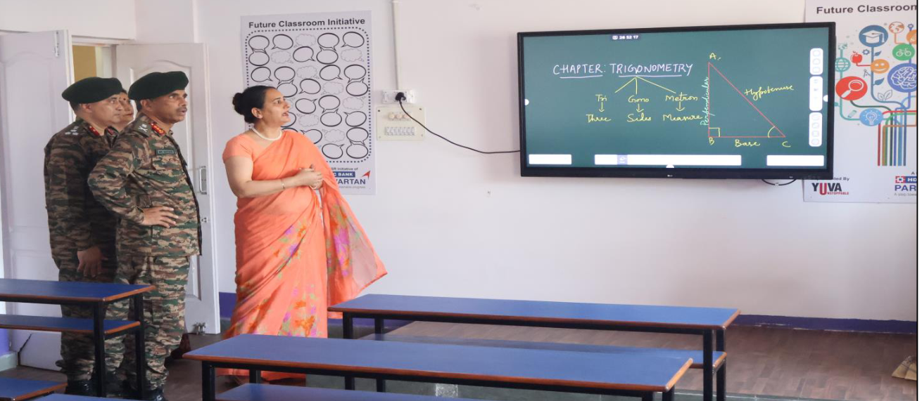 Lt Gen MK Katiyar, AVSM GOC-in-C Western Command visits Army Public School Damana.