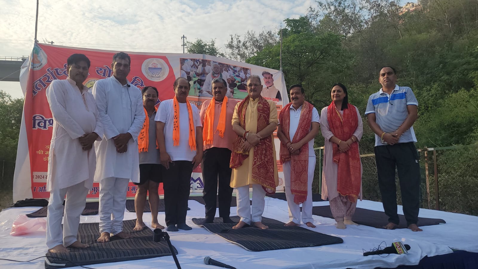 BJP leader and former Deputy Chief Minister Kavinder Gupta inaugurates three-day yoga camp at Har Ki Pouri.