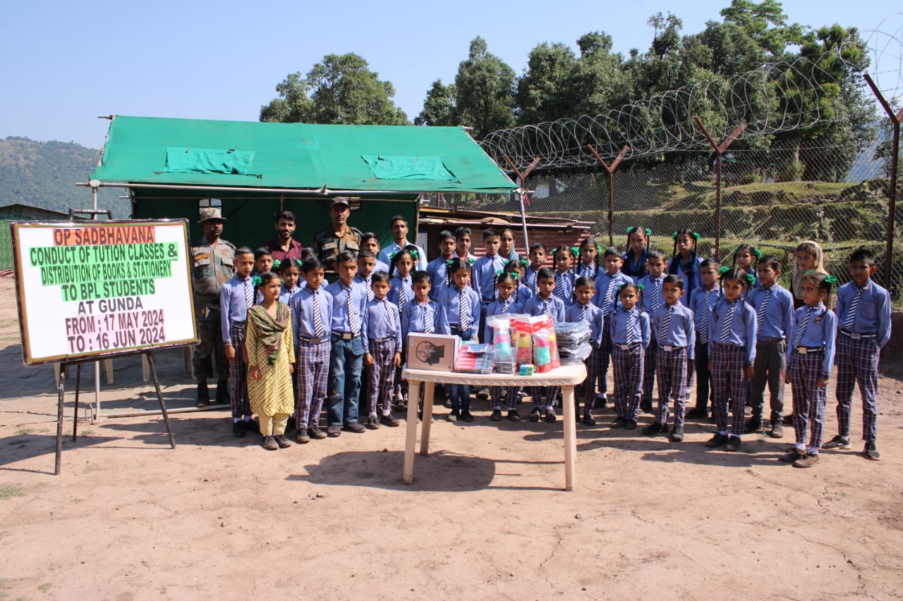 Indian Army organised Tuition classes and distribution of books & stationary To BPL Students at Gunda, Rajouri.
