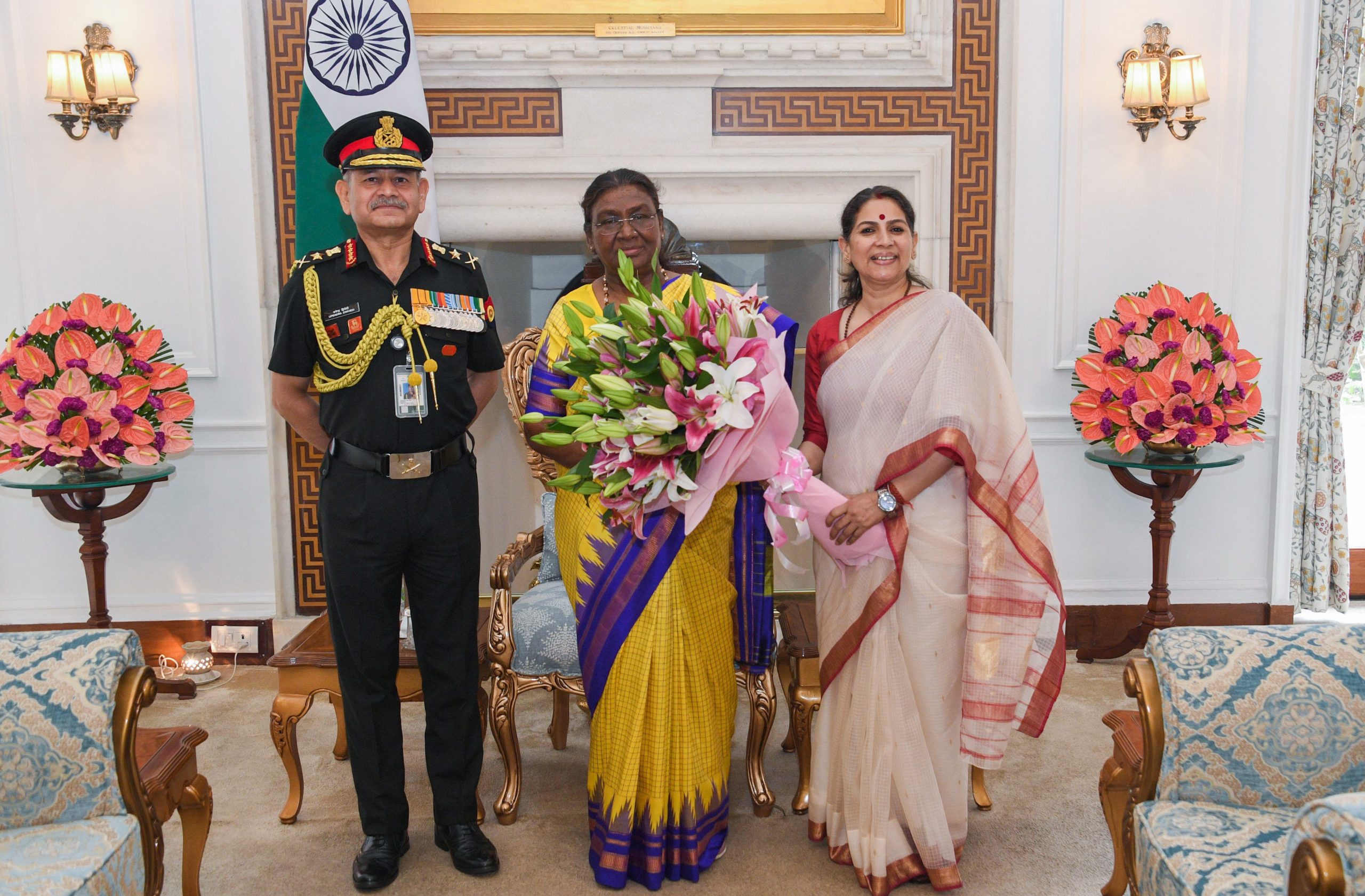 Army Chief Gen Upendra Dwivedi calls on President Murmu at Rashtrapati Bhavan.