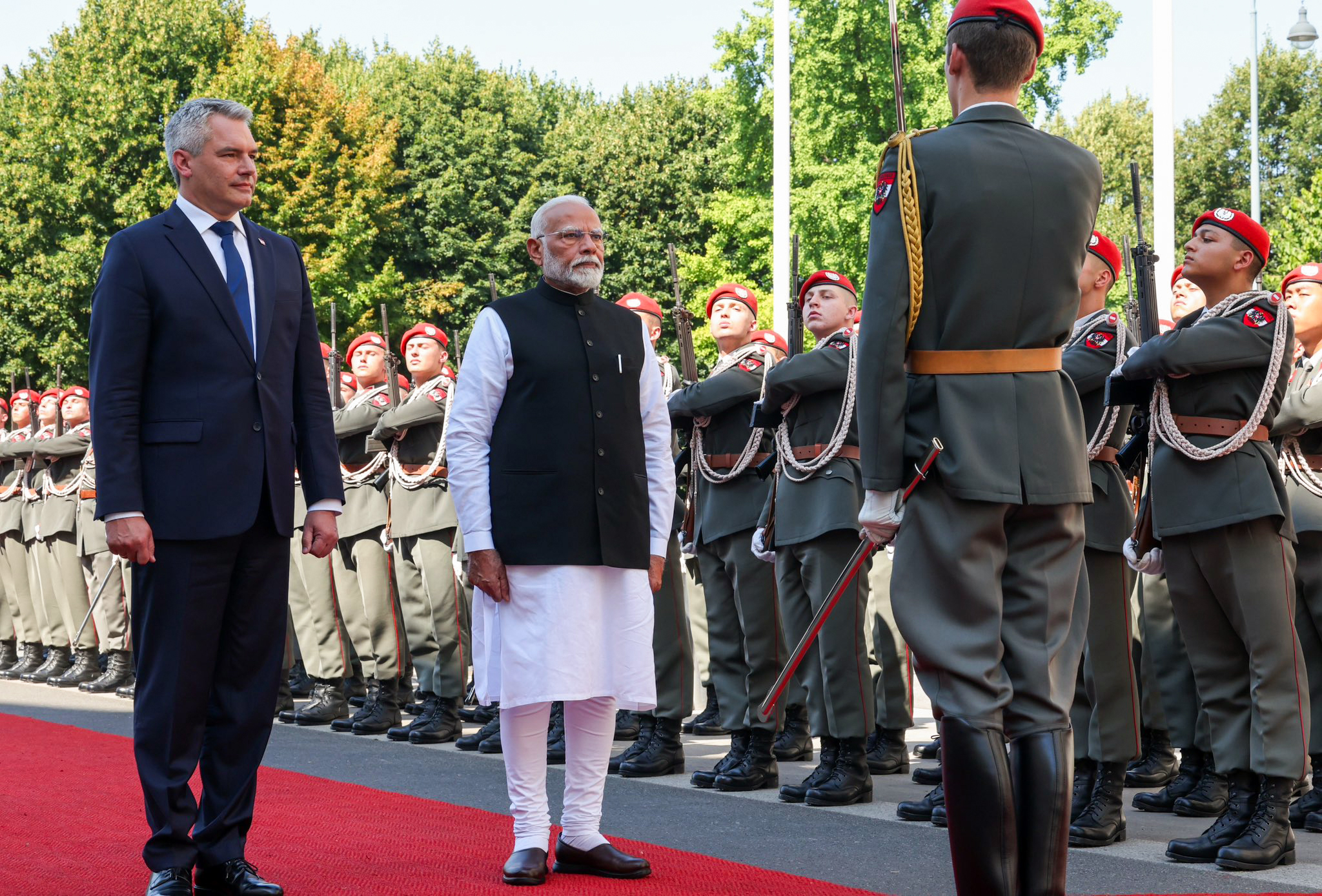 PM Modi receives Guard of Honour in Vienna.