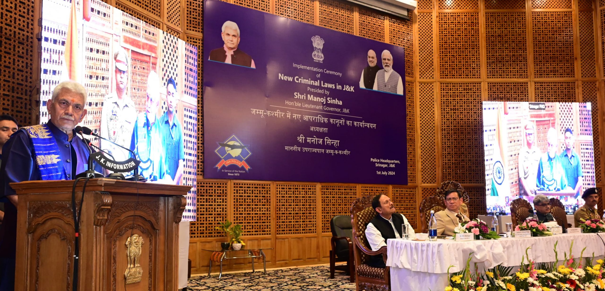 New laws will free criminal justice system from colonial-era mindset: LG Manoj Sinha.