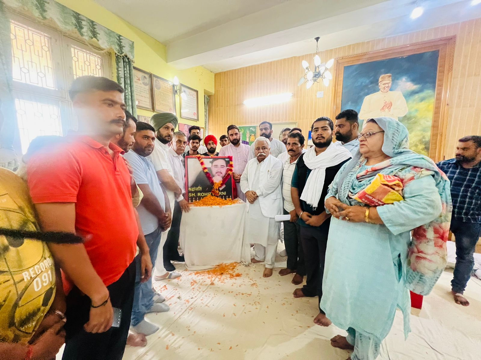 National Conference pays tributes to Rohit Kerni on his death anniversary.