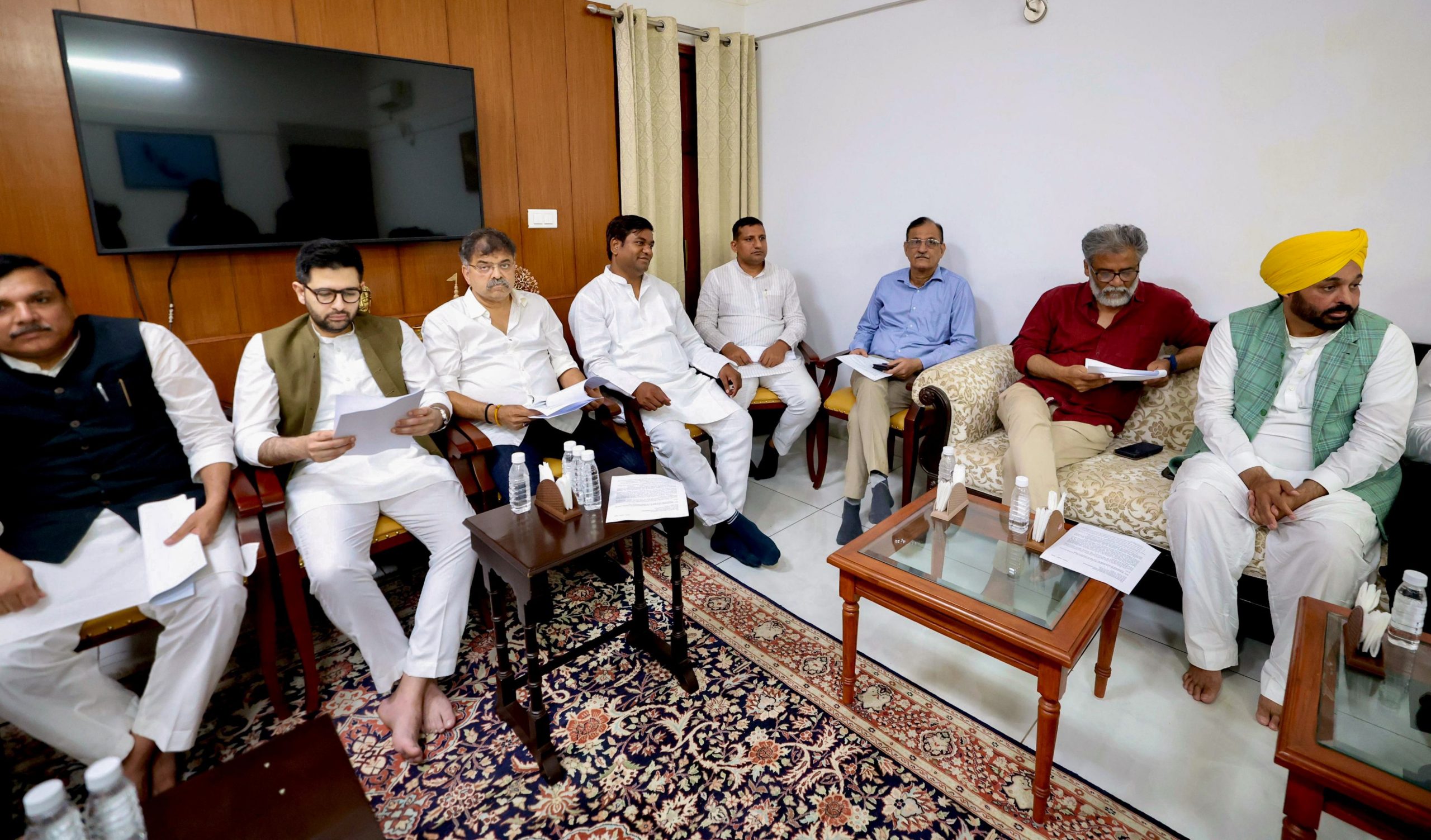 INDIA bloc meeting underway at Mallikarjun Kharge’s residence in Delhi.